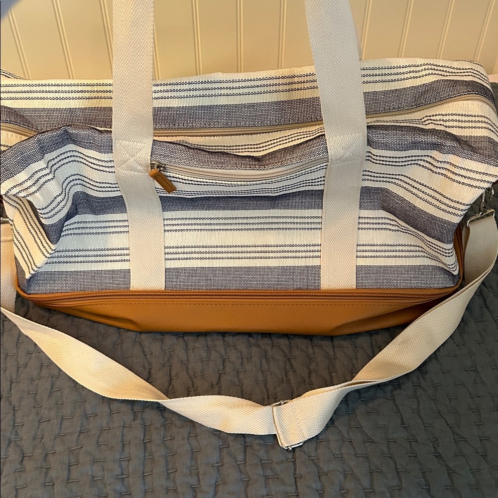Canvas Striped Weekender Bag